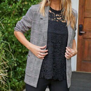 Maurices - Menswear Plaid Open Front Blazer